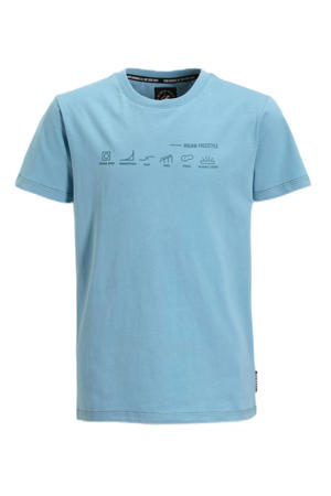 T-shirt met printopdruk lichtblauw