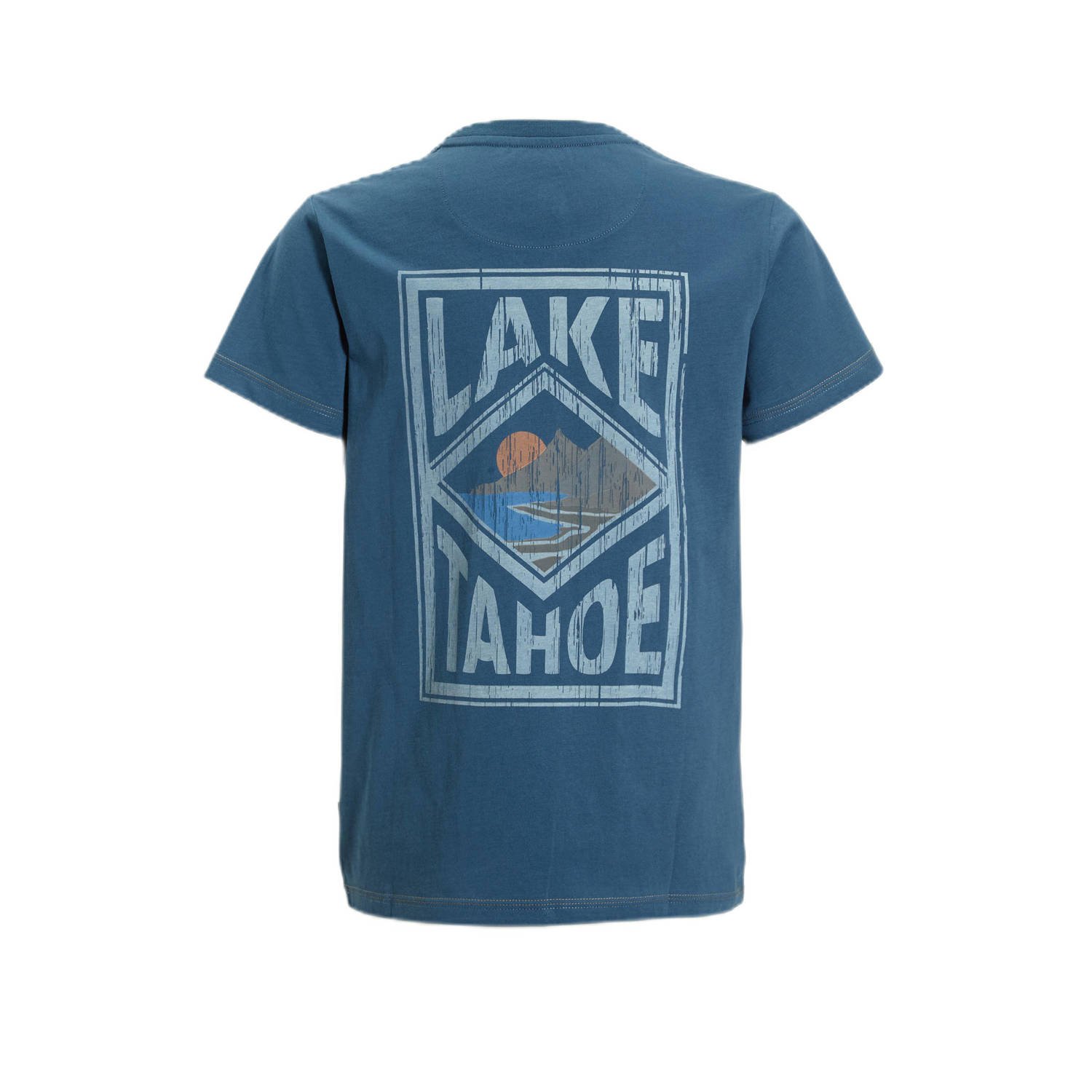 Me & My Monkey T-shirt met printopdruk blauw