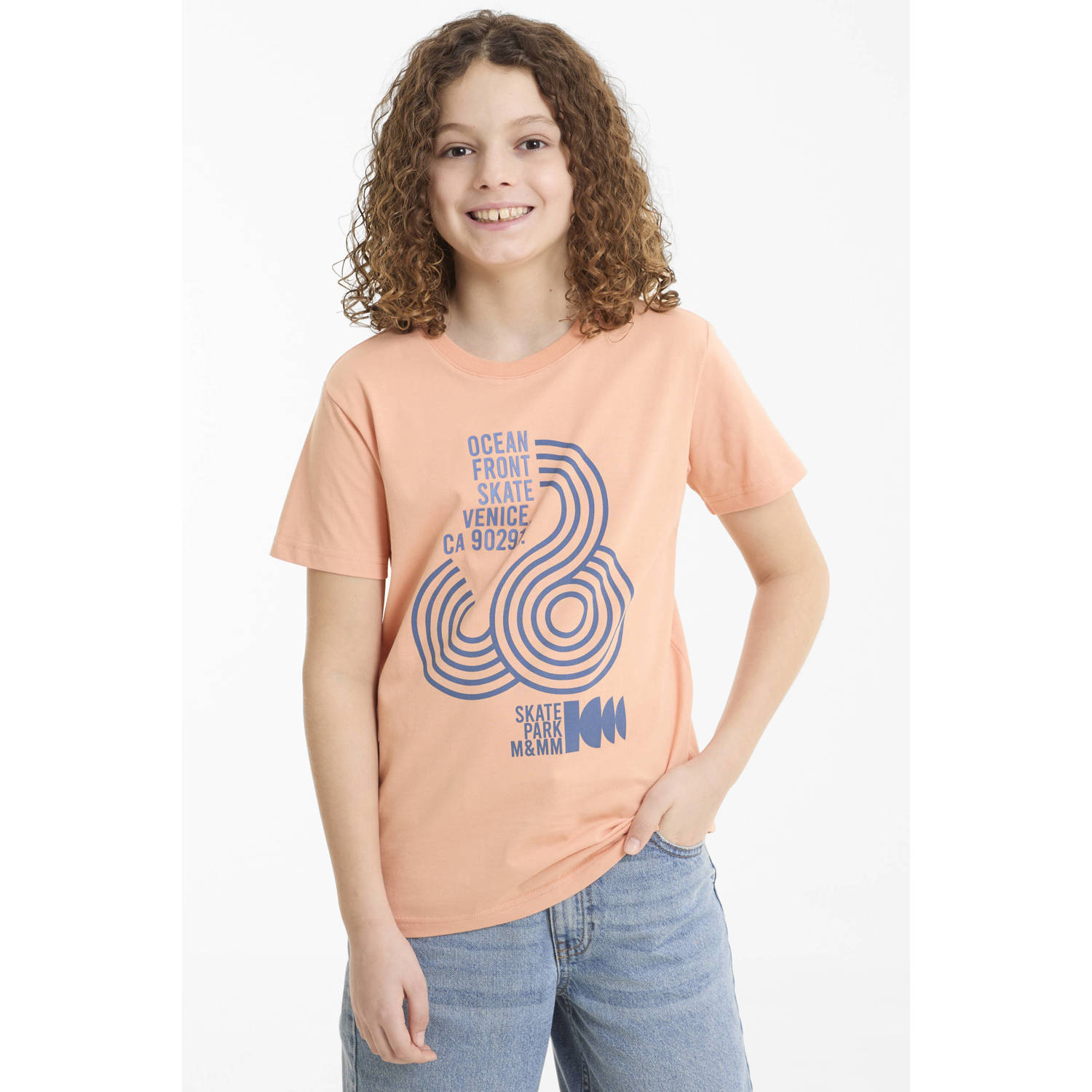 Me & My Monkey T-shirt met printopdruk oranje