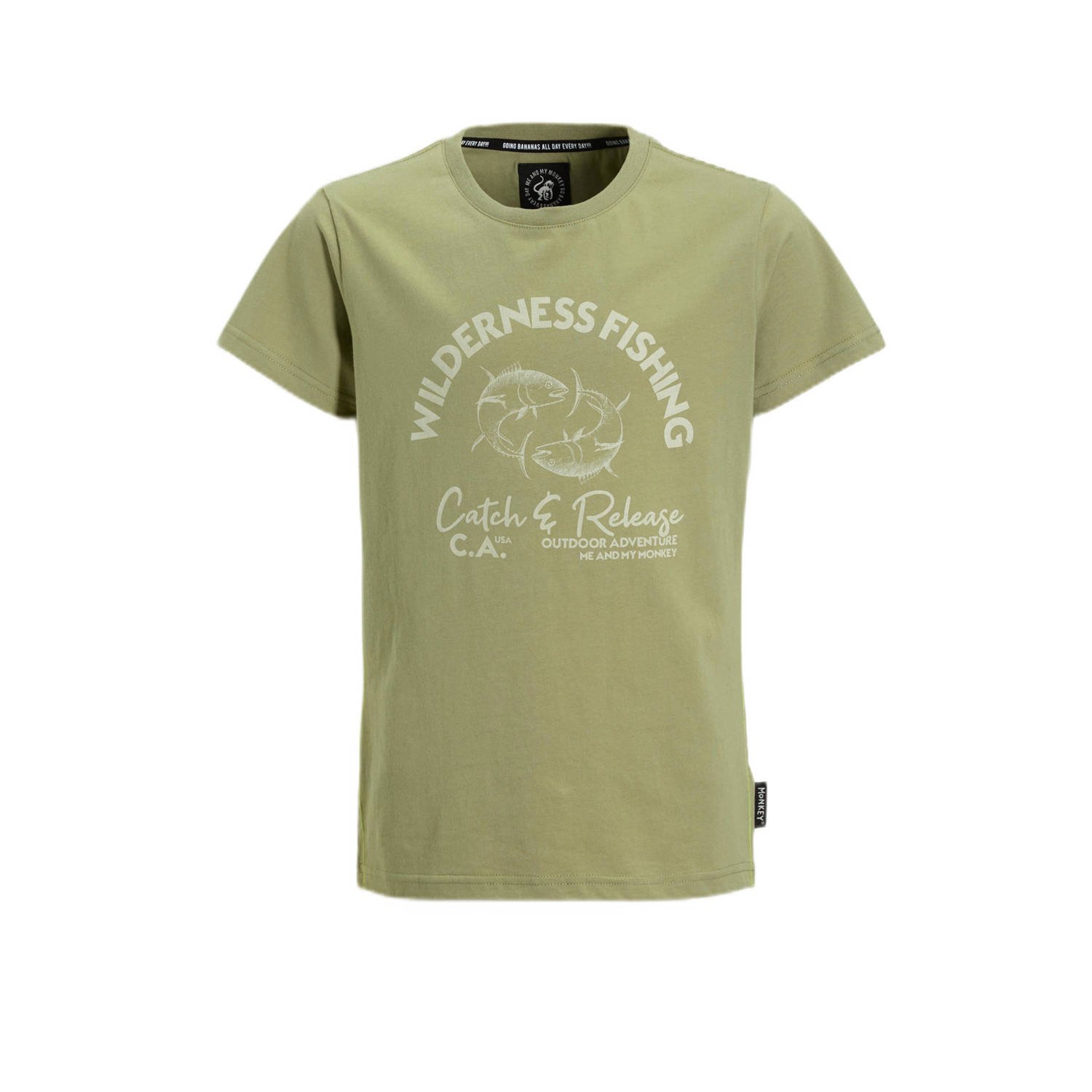 Me & My Monkey T-shirt met printopdruk groen