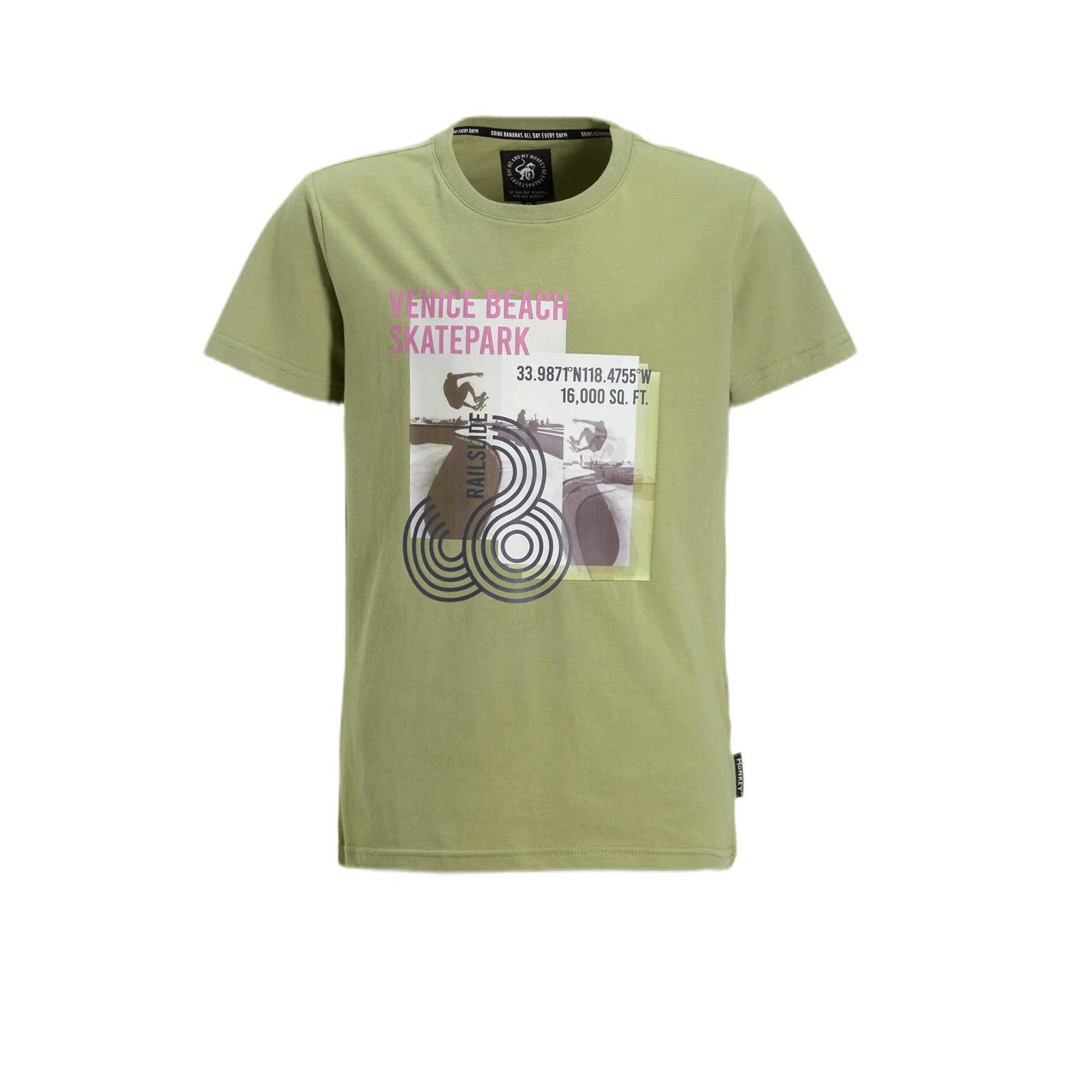 Me & My Monkey T-shirt met printopdruk groen