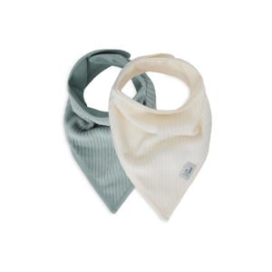 bandana slab Velvet Rib - Sea Green/Ivory (set van 2)