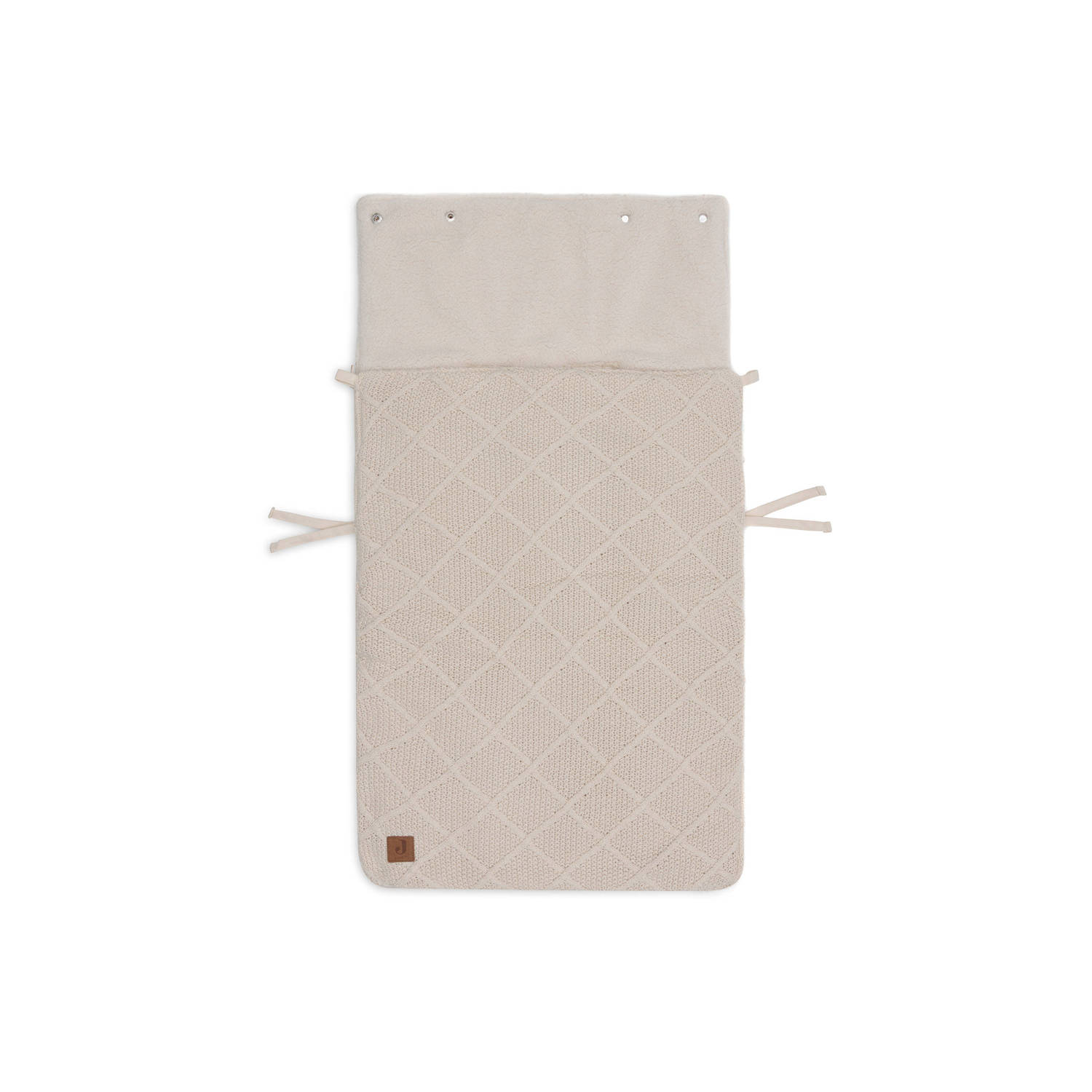 Jollein voetenzak groep 0+ 3 5 punts Check Knit Oatmeal