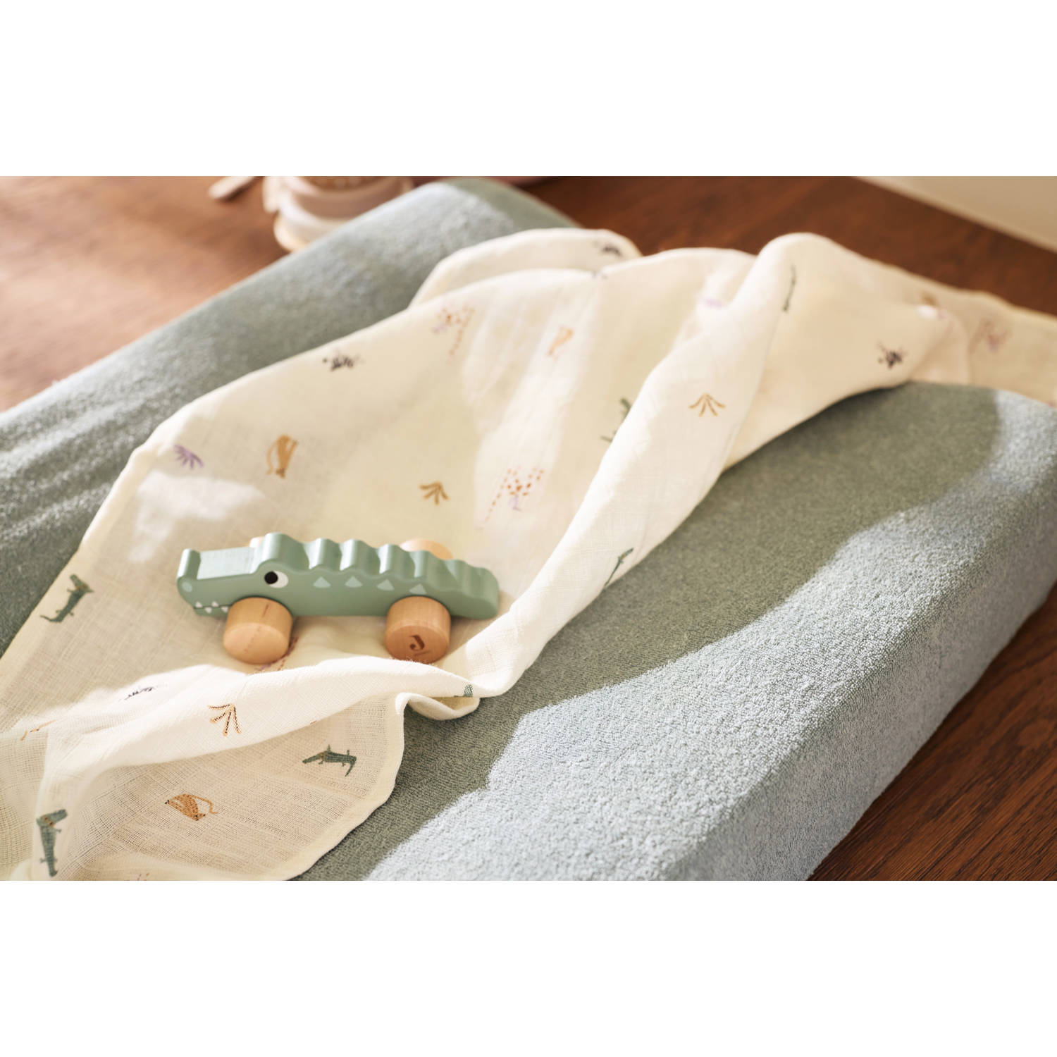 Jollein badstof aankleedkussenhoes set van 2 Sea Green