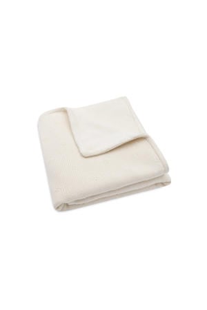 wiegdeken Cosy Knit - Ivory/Velvet