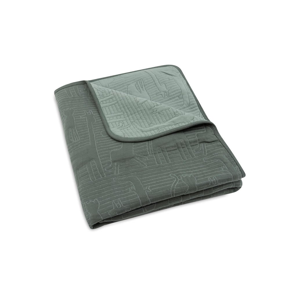 Jollein reversible ledikantdeken Jungle Jambo - Ash Green/Laurel