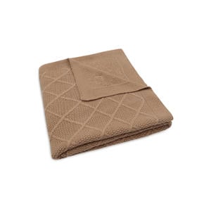 ledikantdeken - Check Knit Biscuit