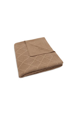 ledikantdeken - Check Knit Biscuit