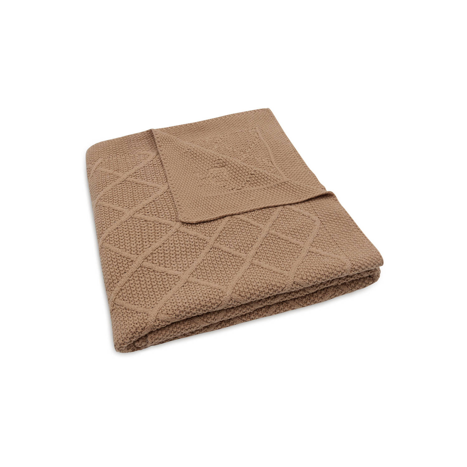 Jollein ledikantdeken Check Knit Biscuit