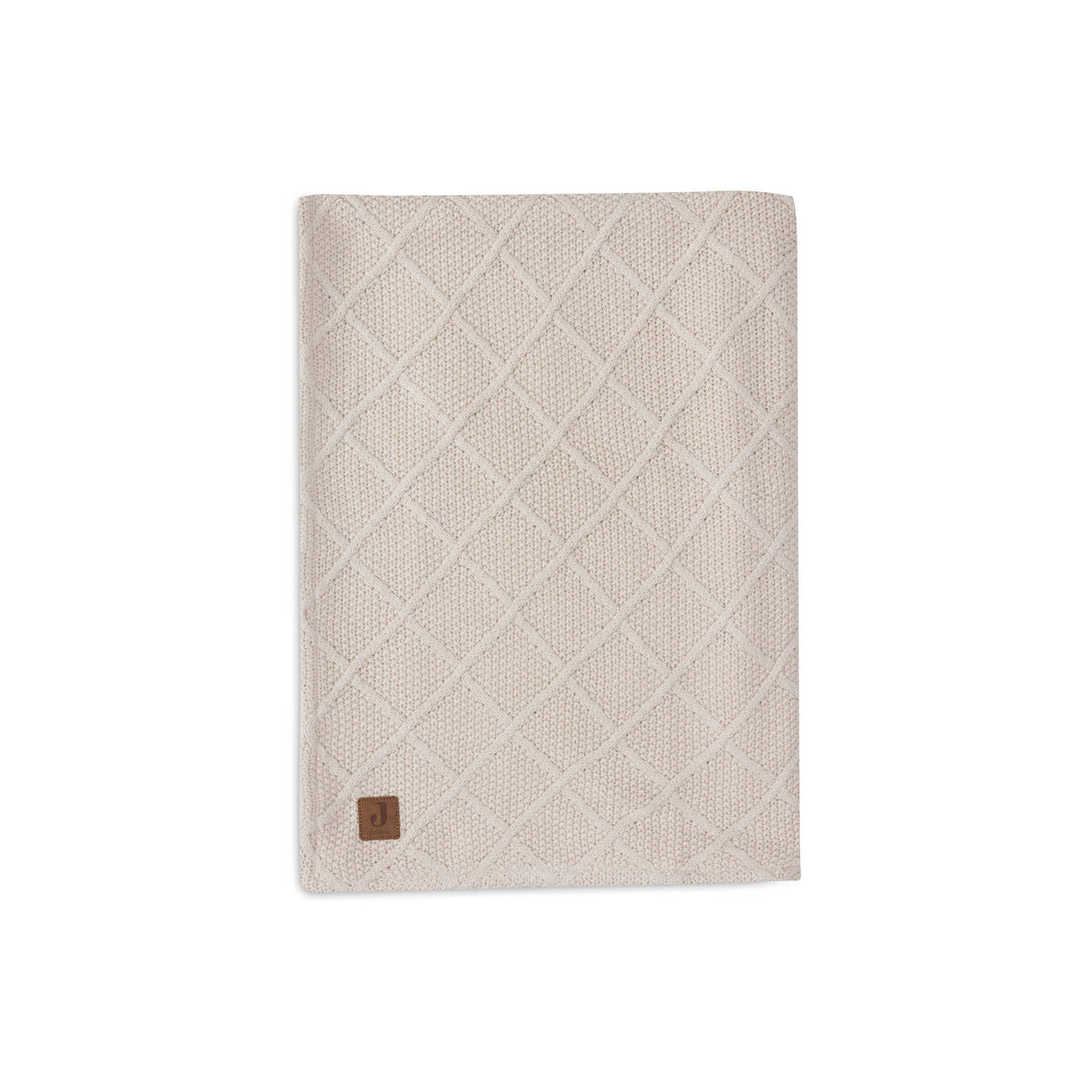 Jollein ledikantdeken Check Knit Oatmeal Teddy Fleece