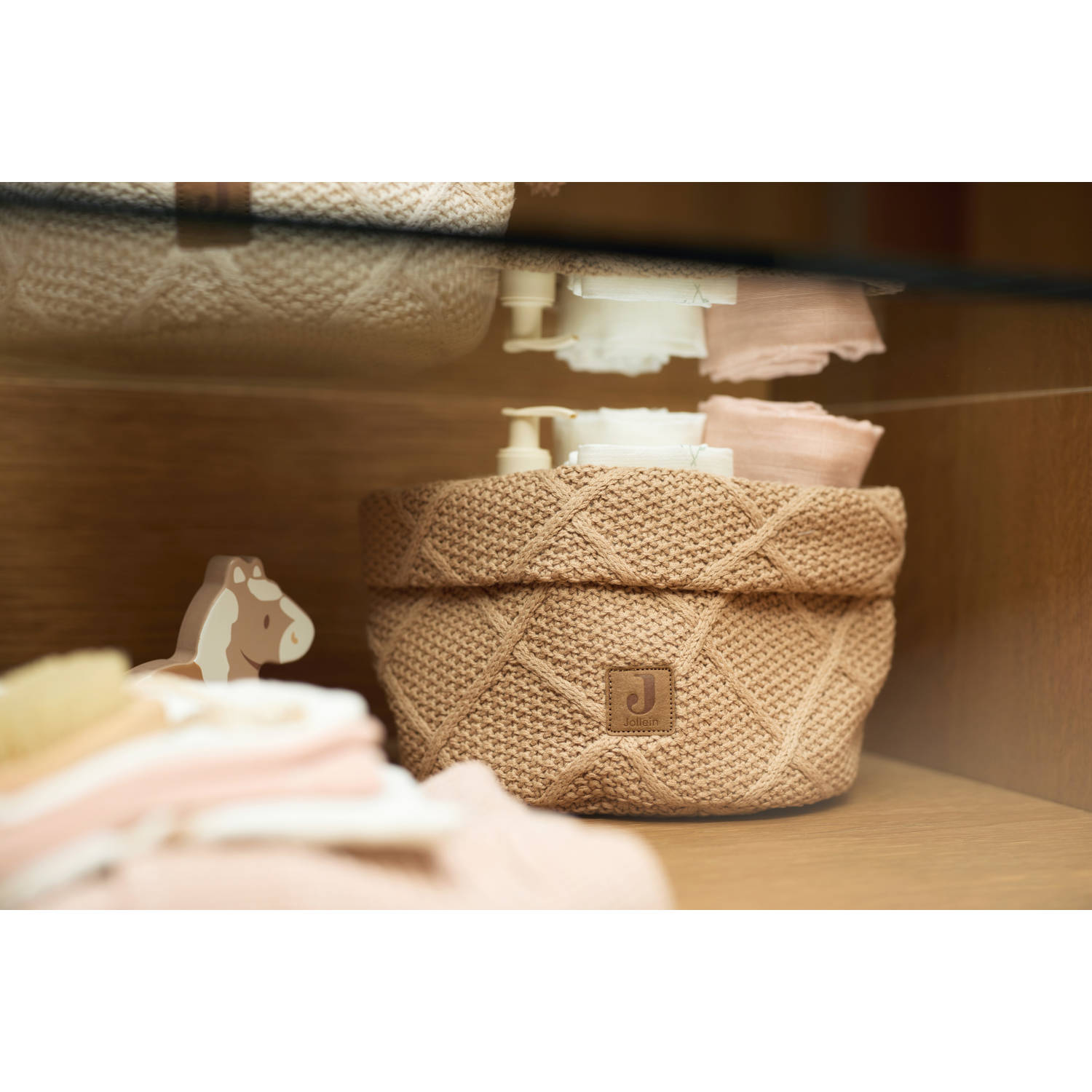 Jollein commodemandje Check Knit Biscuit