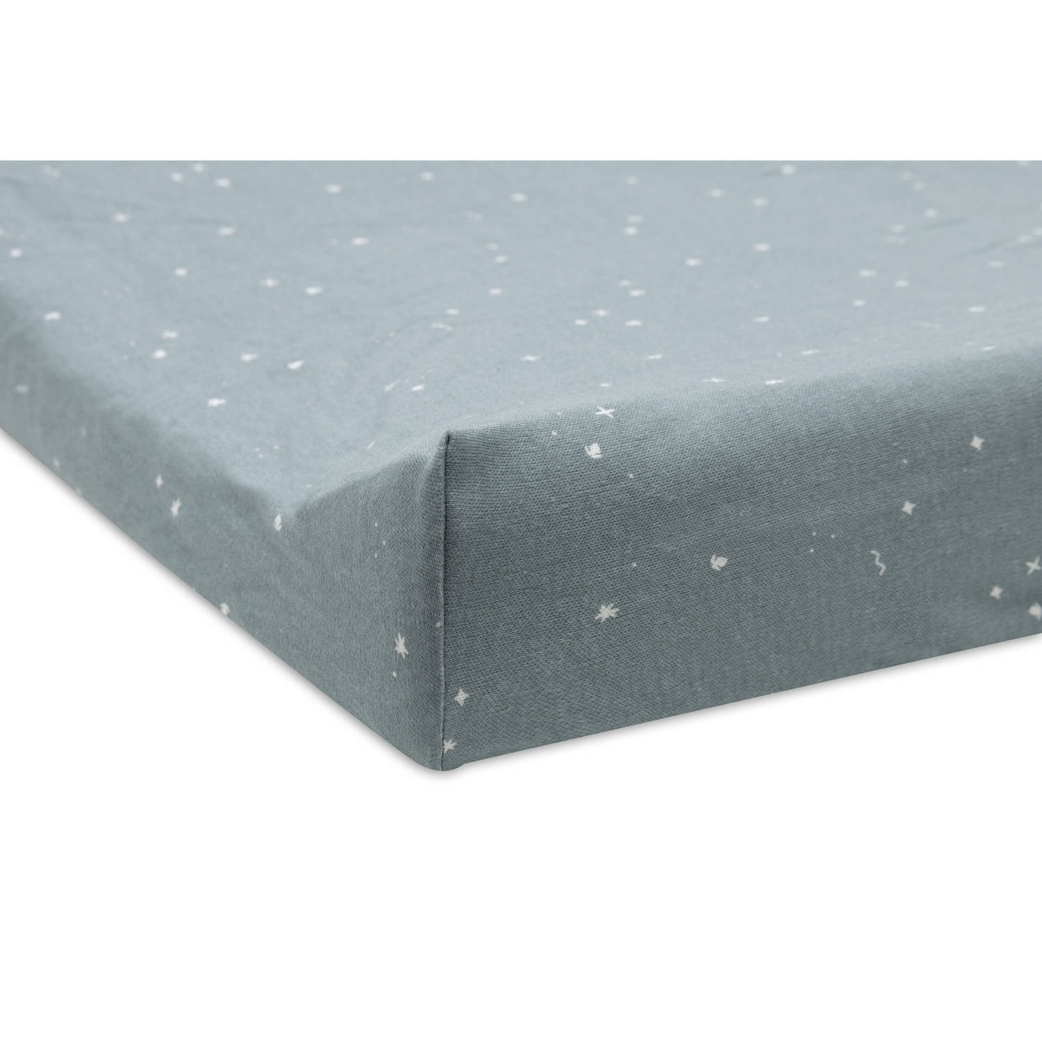 Jollein jersey aankleedkussenhoes Twinkling Sea Green