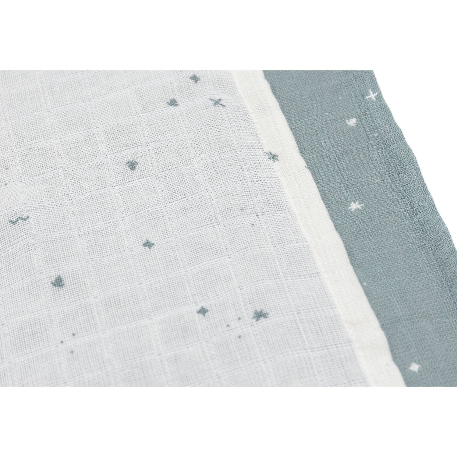Jollein hydrofiele doek small set van 3 Twinkling Sea Green