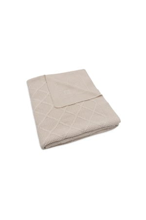 ledikantdeken Check Knit Oatmeal