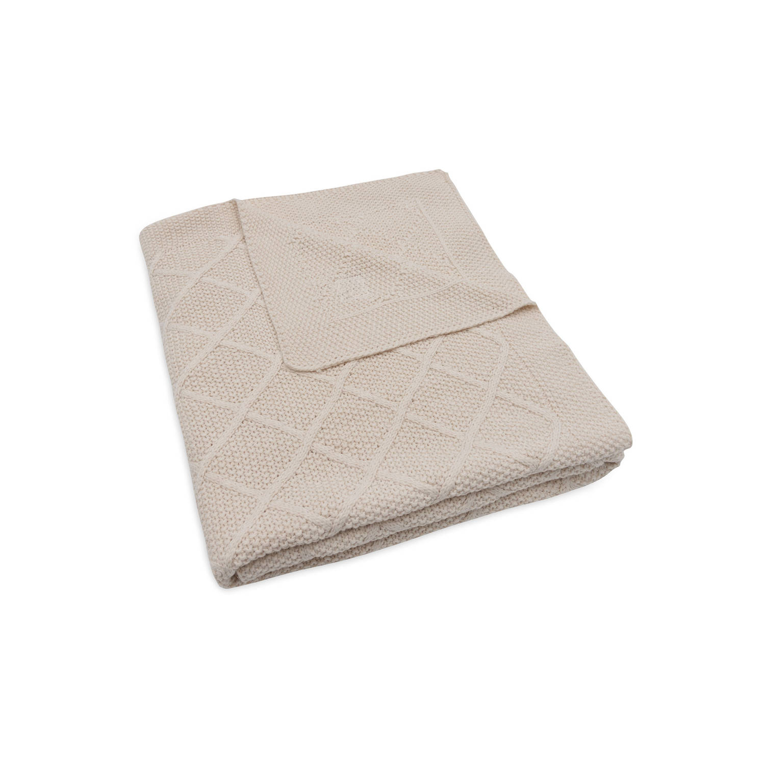 Jollein ledikantdeken Check Knit Oatmeal