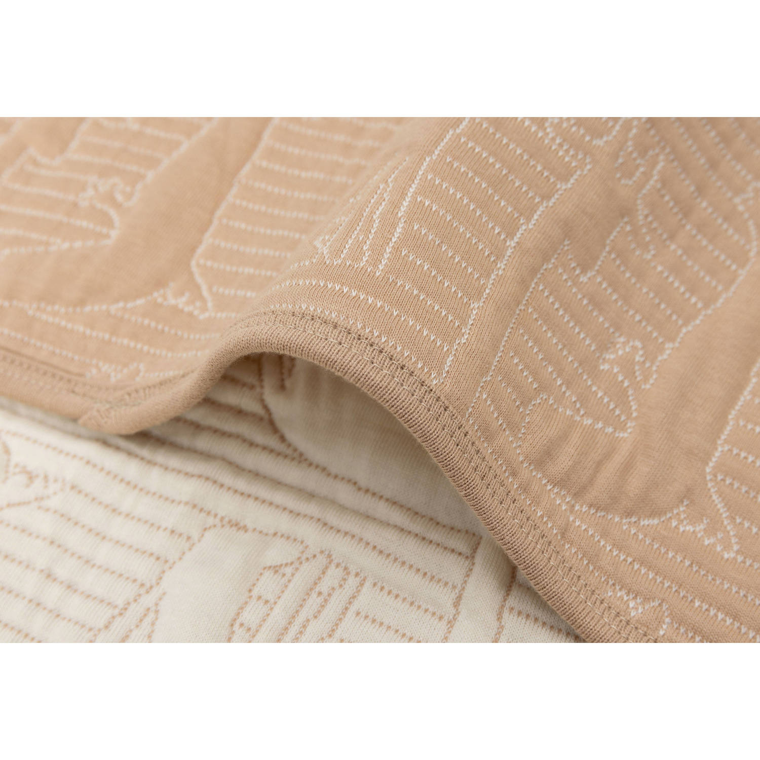 Jollein reversible ledikantdeken Jungle Jambo Biscuit Oatmeal