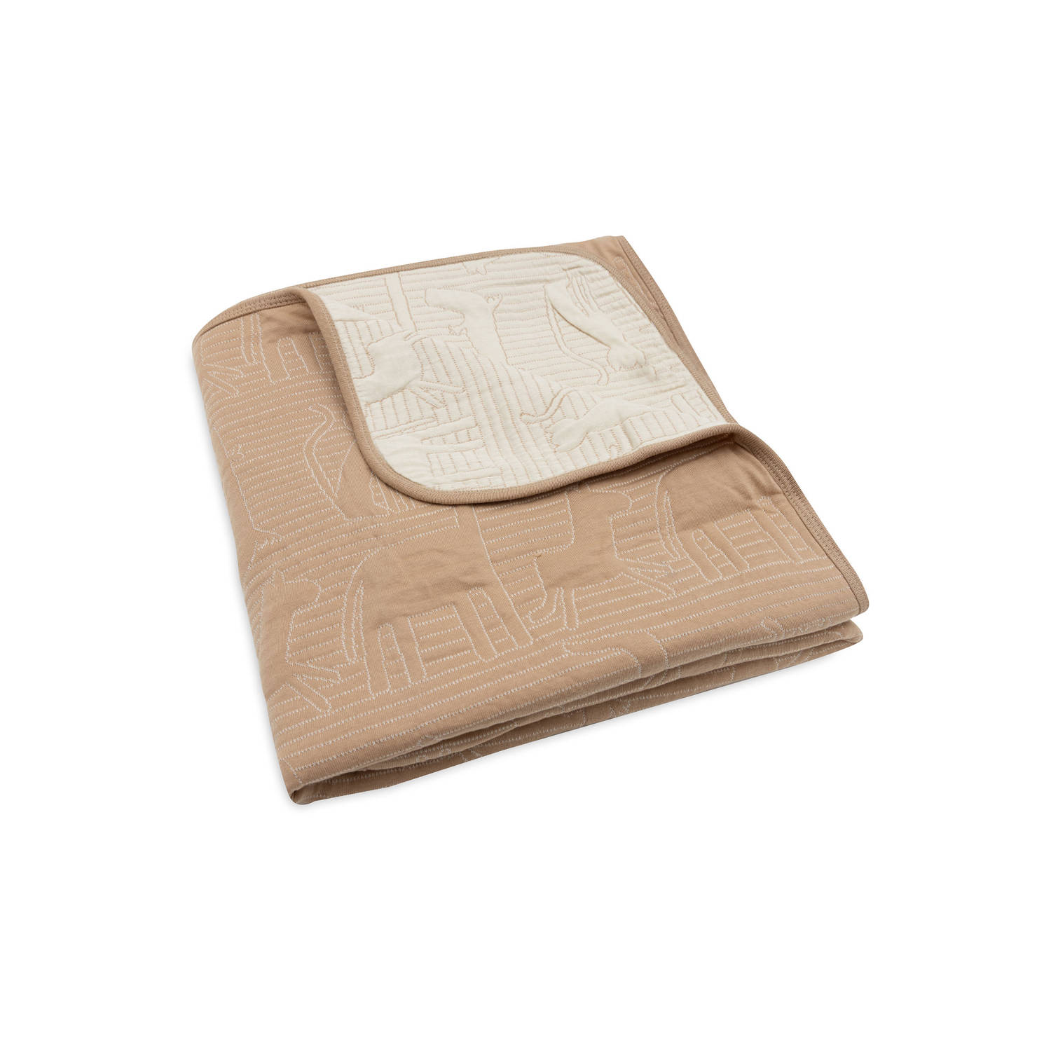 Jollein reversible ledikantdeken Jungle Jambo Biscuit Oatmeal