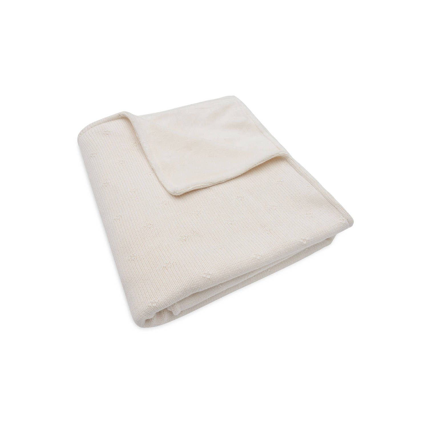 Jollein ledikant deken Cosy Knit Ivory Velvet