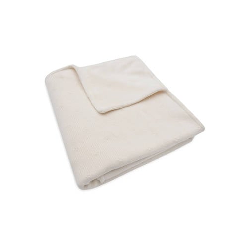 Jollein ledikant deken Cosy Knit - Ivory/Velvet afbeelding
