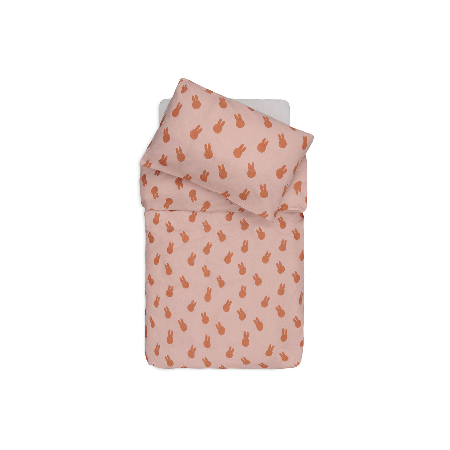 Jollein ledikant dekbedovertrek met sloop Miffy Shadow Wild Rose
