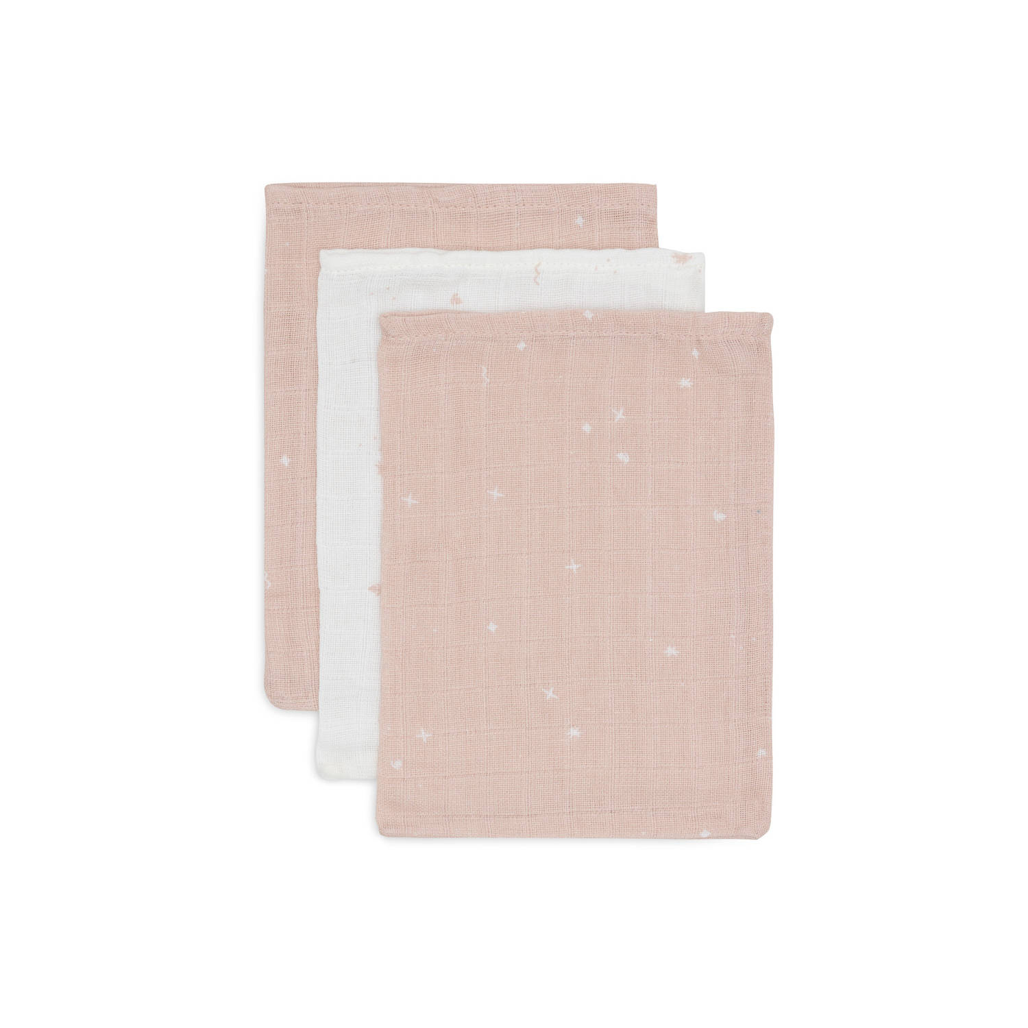 Jollein hydrofiel washandje Twinkling set van 3 Wild Rose
