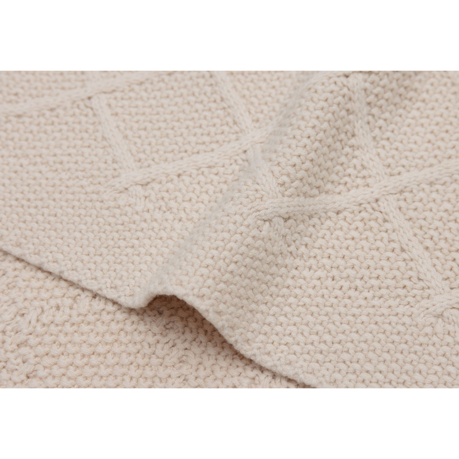 Jollein wiegdeken Check Knit Oatmeal