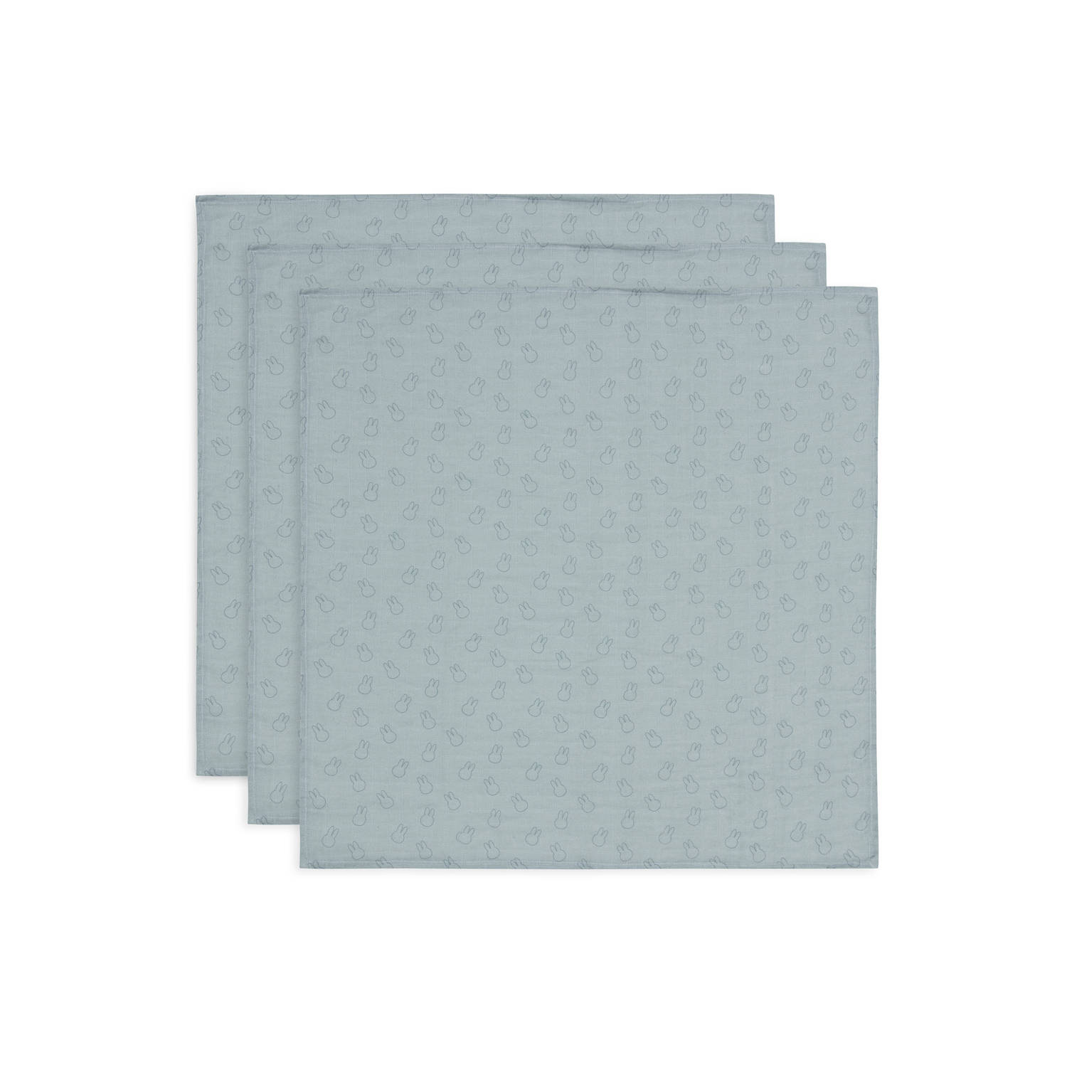 Jollein hydrofiele doek small Miffy Silhouettes set van 3 Sea Green
