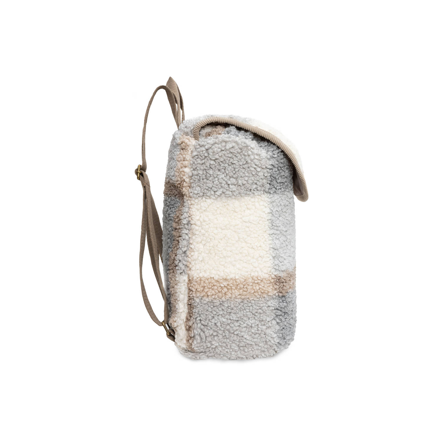 Jollein rugtasje Check Boucle grijs beige