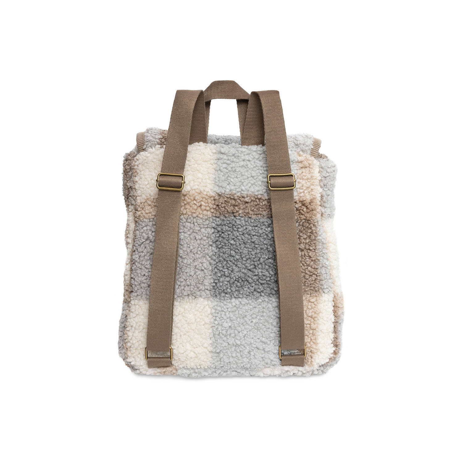 Jollein rugtasje Check Boucle grijs beige
