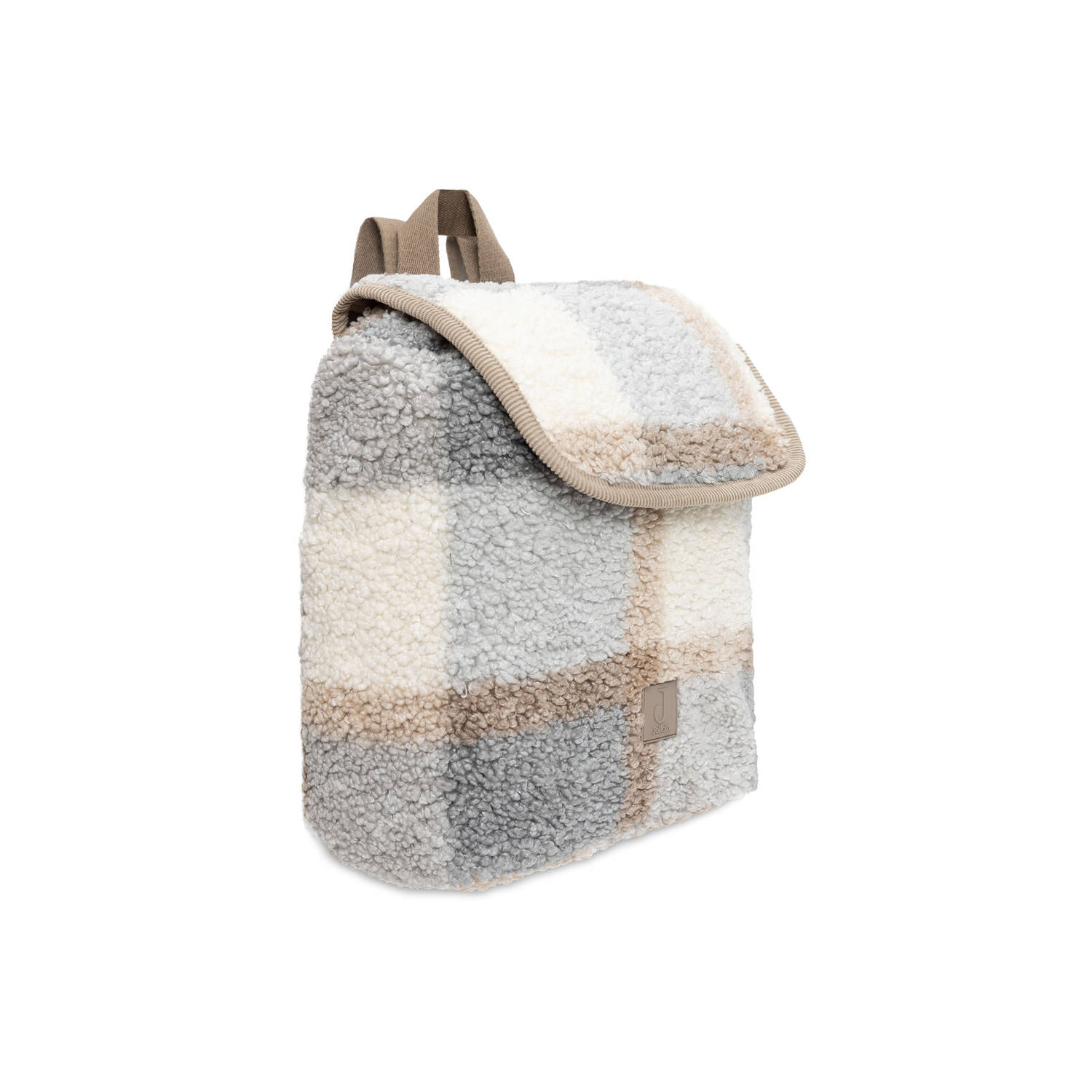 Jollein rugtasje Check Boucle grijs beige