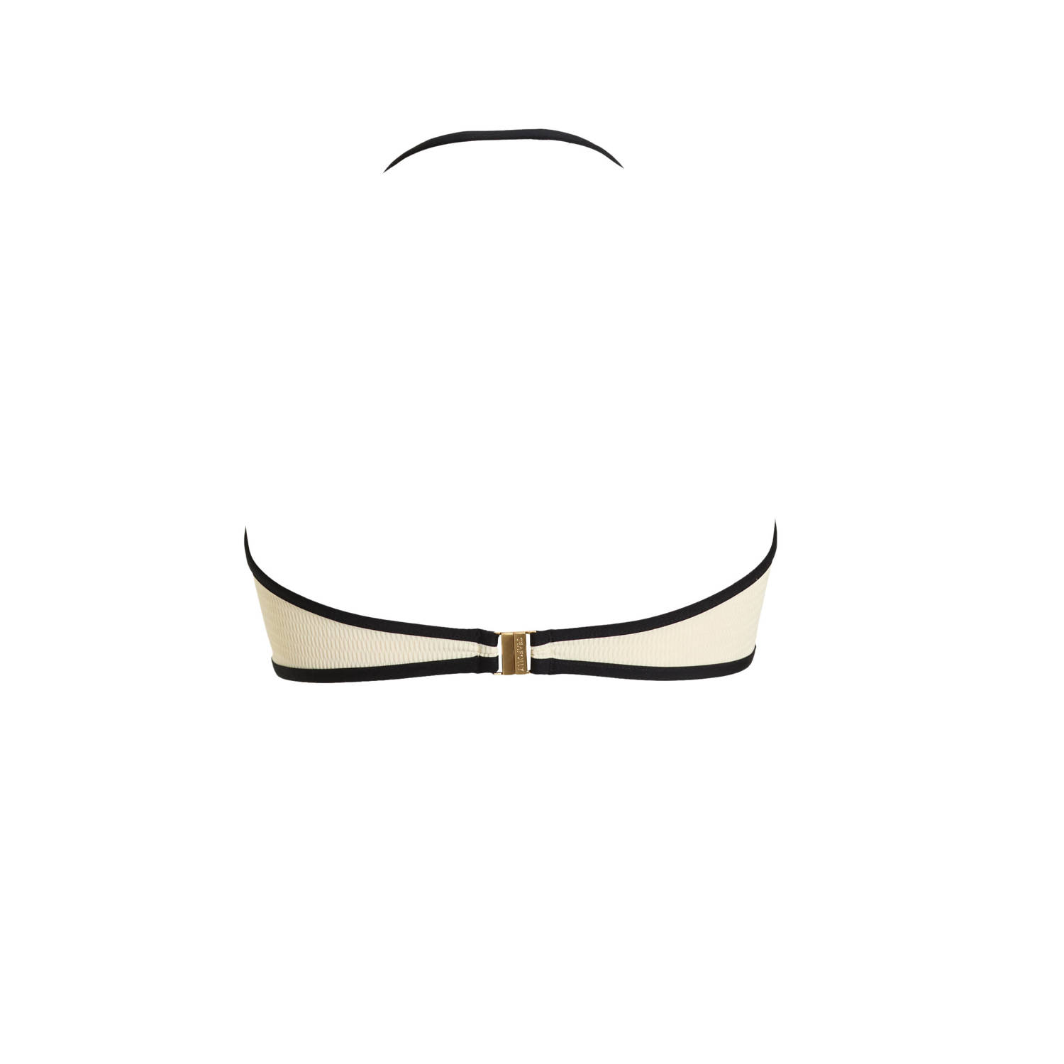 Seafolly Beach Bound voorgevormde strapless bandeau bikinitop ecru zwart