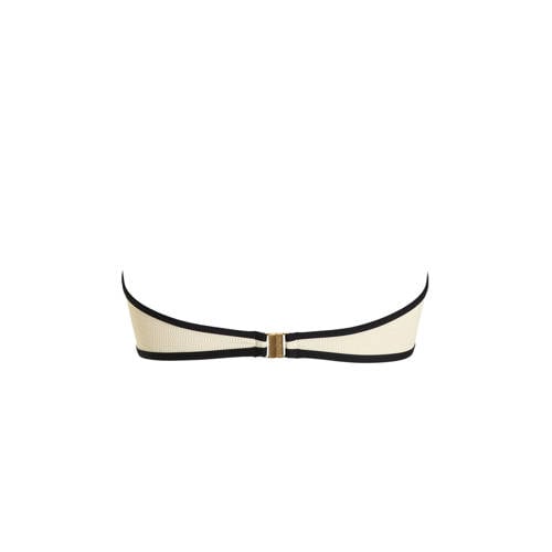 Seafolly Beach Bound voorgevormde strapless bandeau bikinitop ecru/zwart afbeelding