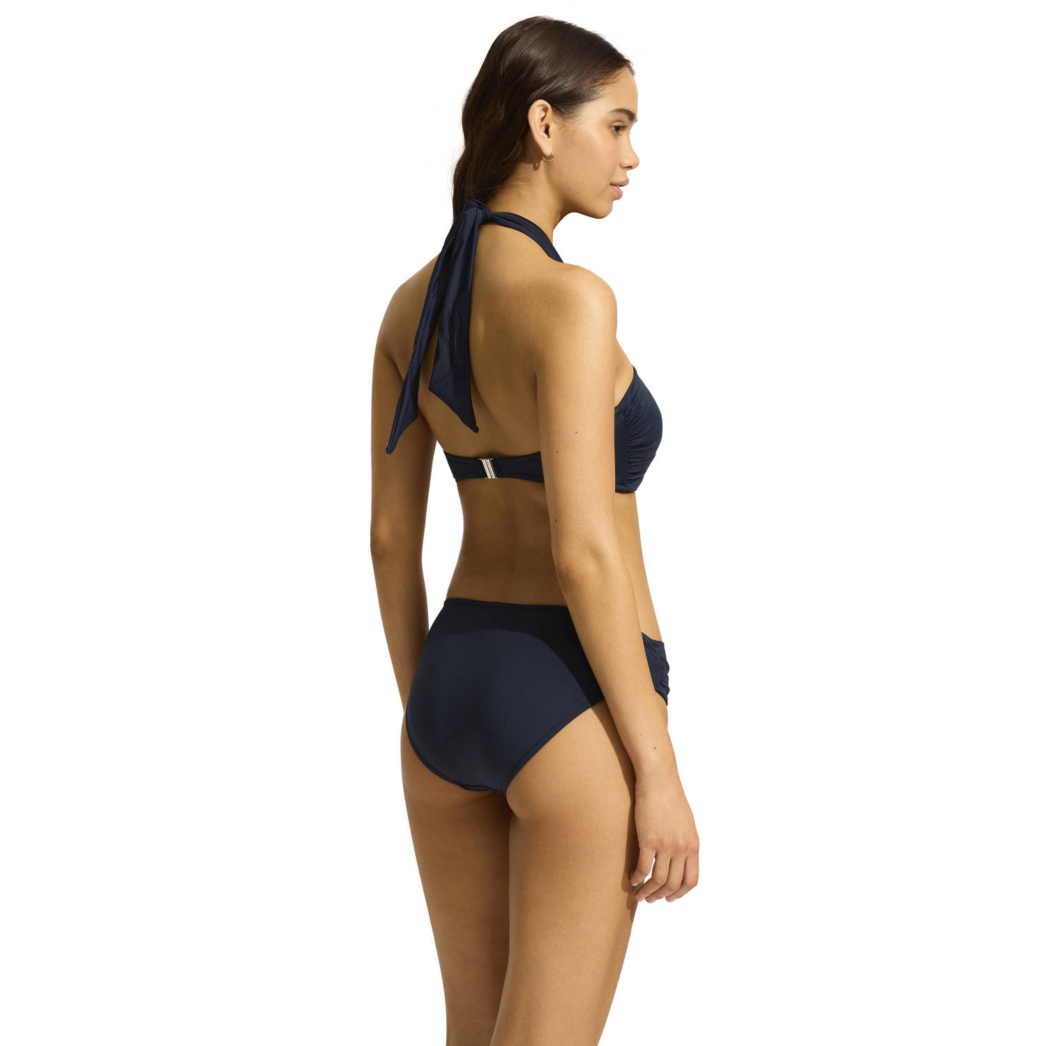 Seafolly Collective voorgevormde bandeau bikinitop donkerblauw