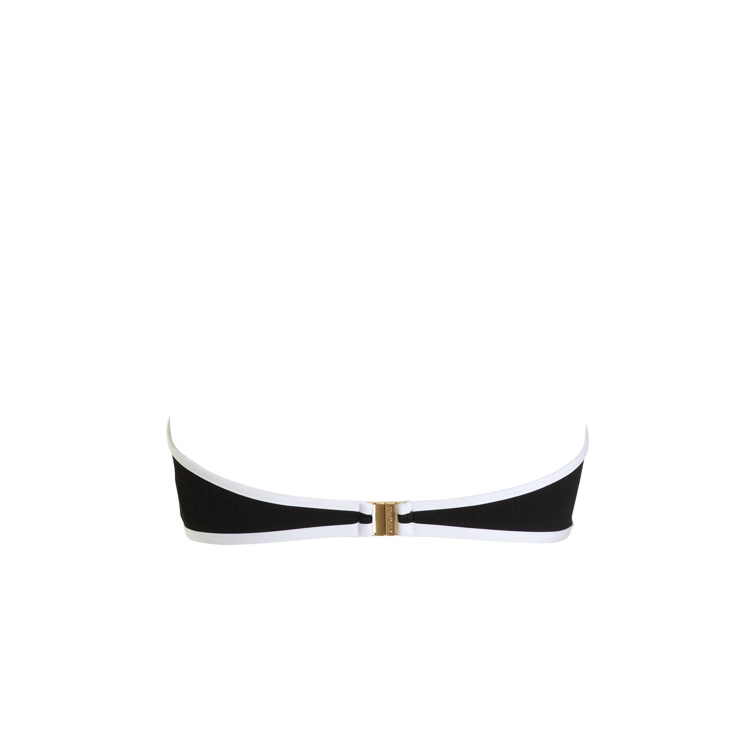 Seafolly Beach Bound voorgevormde strapless bandeau bikinitop zwart ecru
