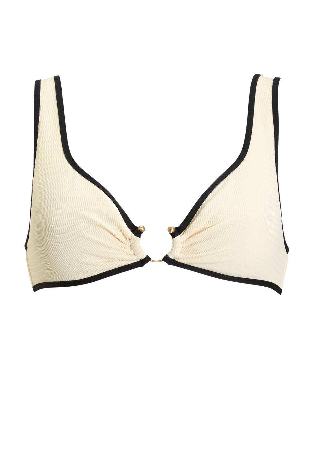 Seafolly Beach Bound voorgevormde bikinitop ecru/zwart