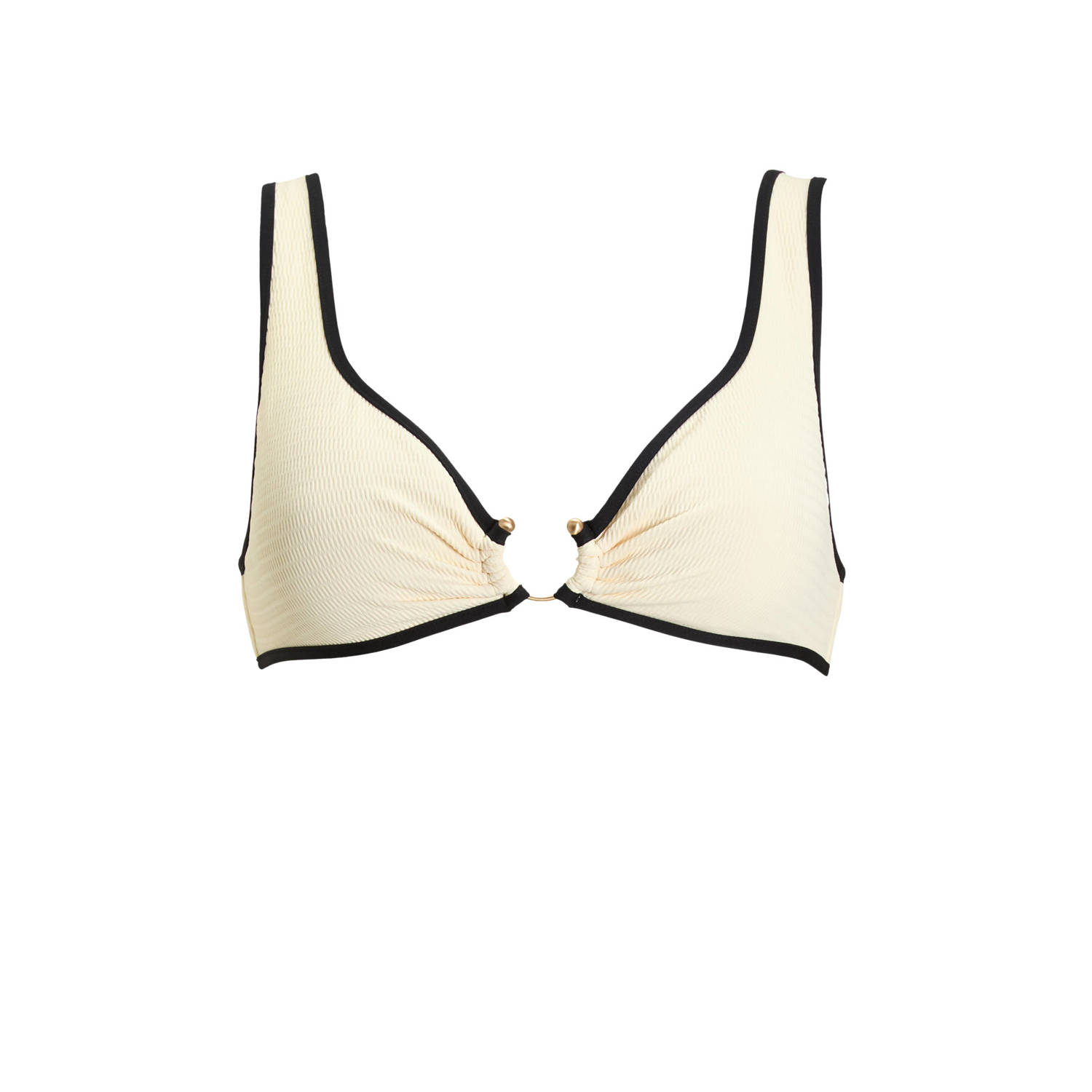 Seafolly Beach Bound voorgevormde bikinitop ecru zwart
