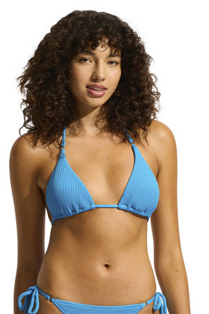 Sea Dive voorgevormde triangel bikinitop met textuur blauw