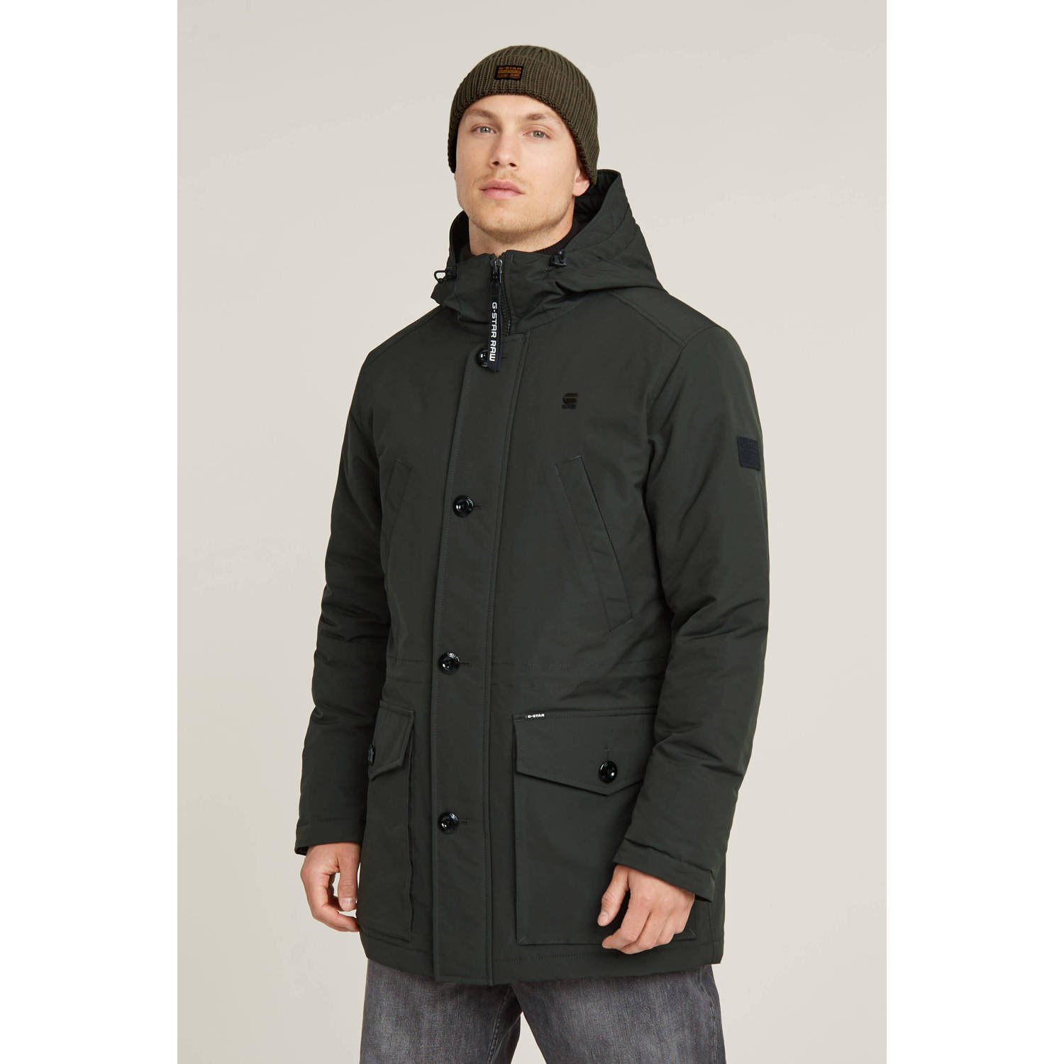 G-Star RAW Vodan Gewatteerde Parka Met Capuchon Grijs Heren