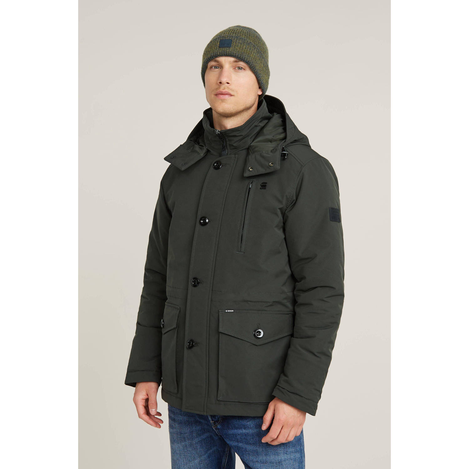 G-Star RAW Outdoorjack Vodan Padded Hdd Jkt met verstelbare taille