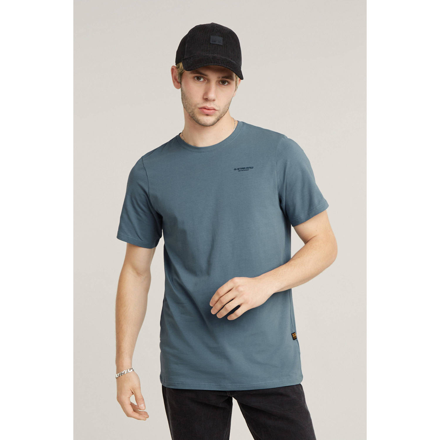 G-Star RAW Slim Base T-Shirt Midden blauw Heren