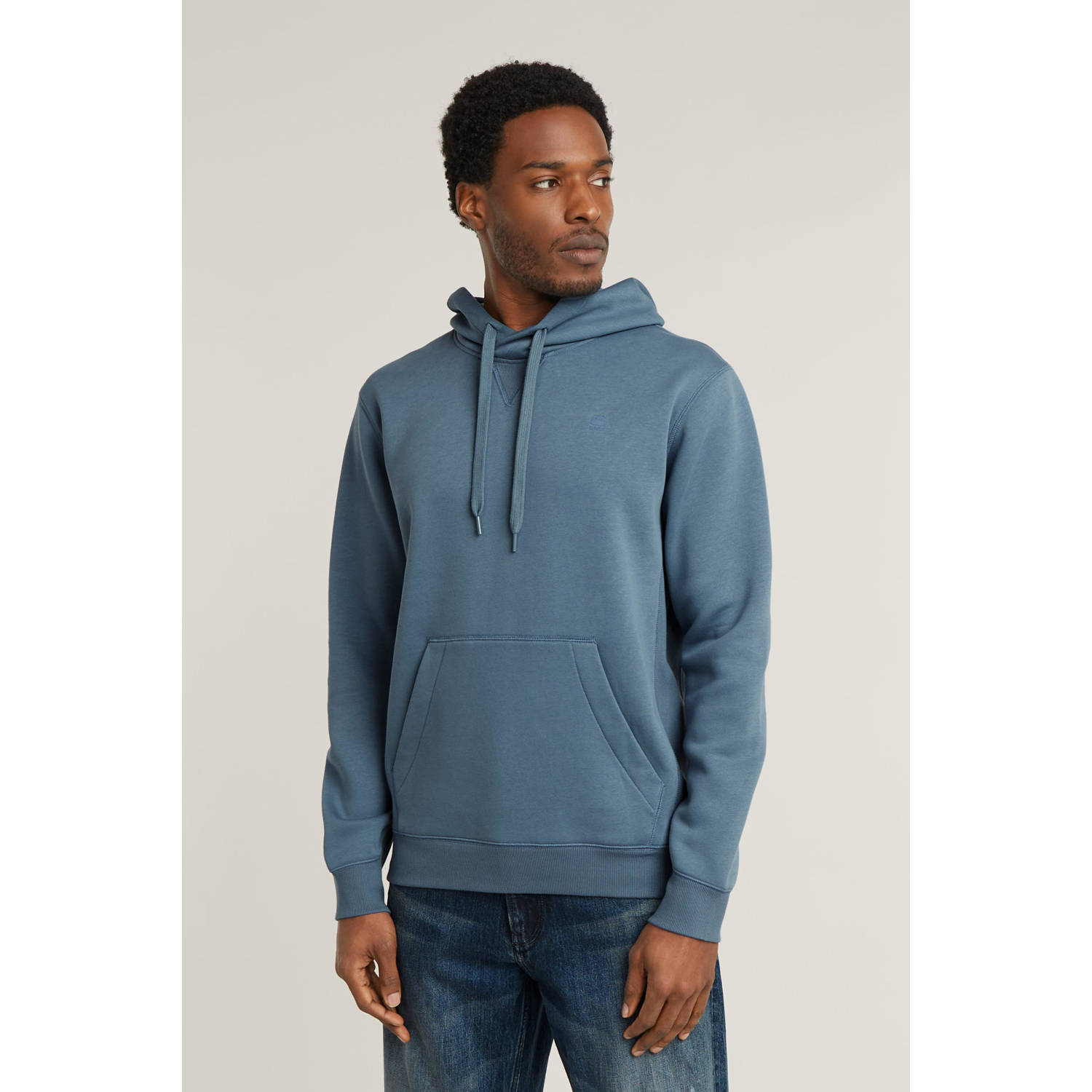 G-Star RAW Premium Core Hoodie Midden blauw Heren