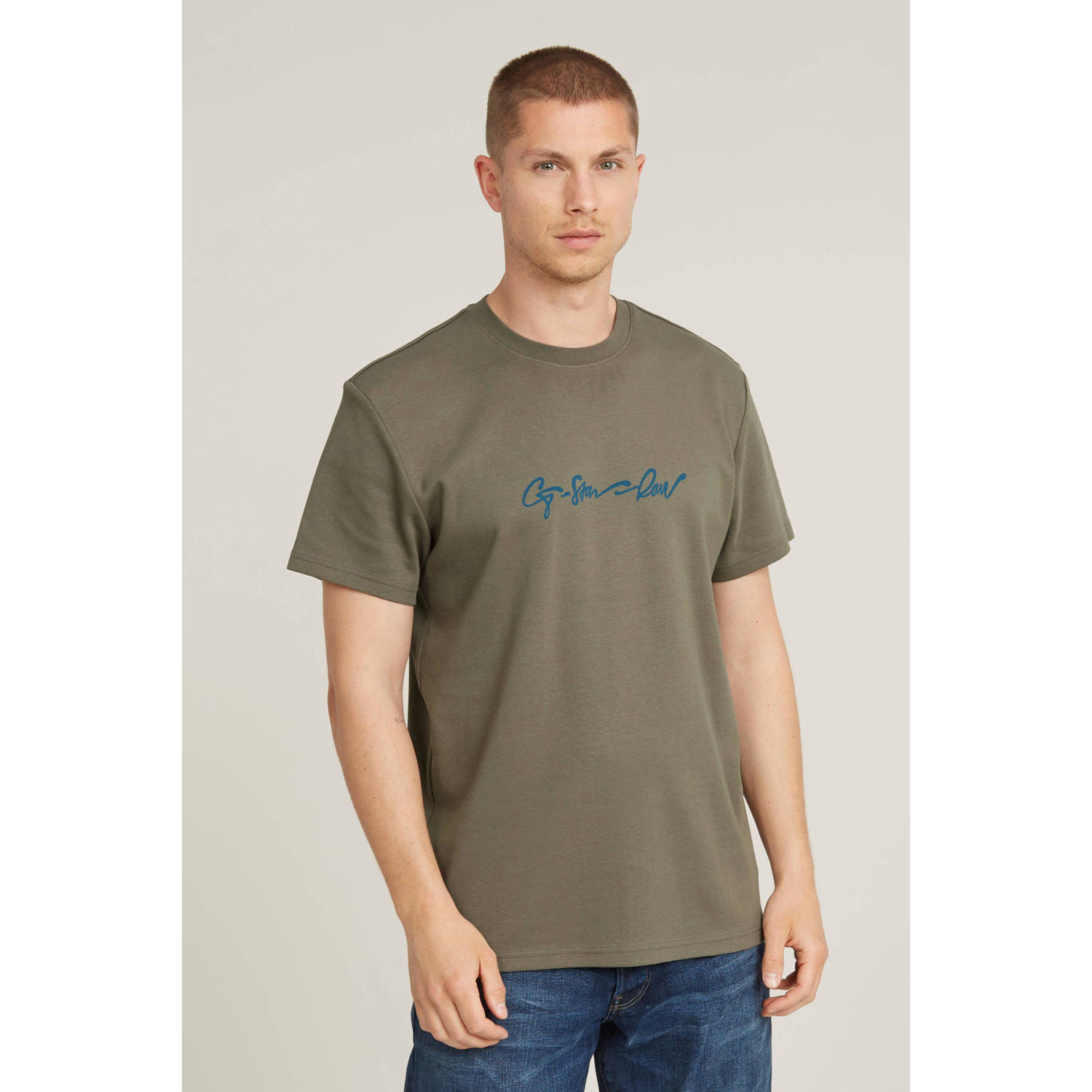 G-Star RAW G-Script T-Shirt Bruin Heren