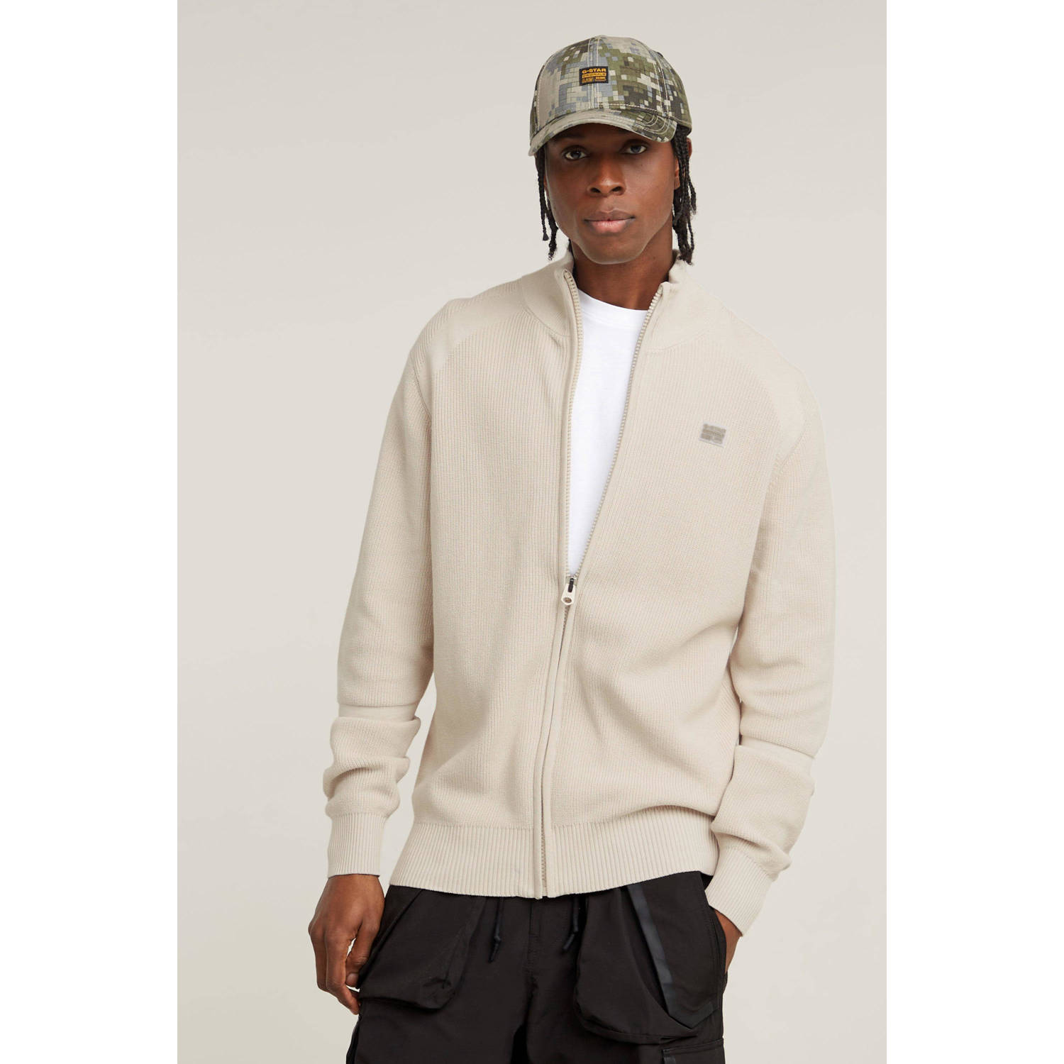 G-STAR gebreid vest ecru