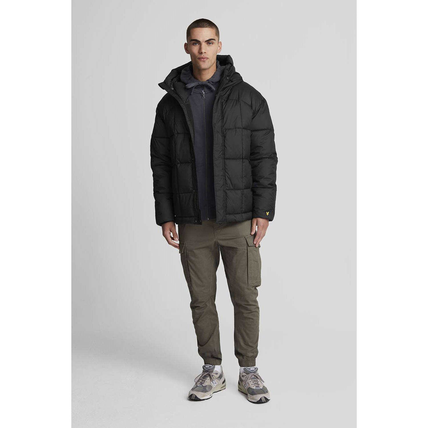 Lyle & Scott gewatteerde jas zwart