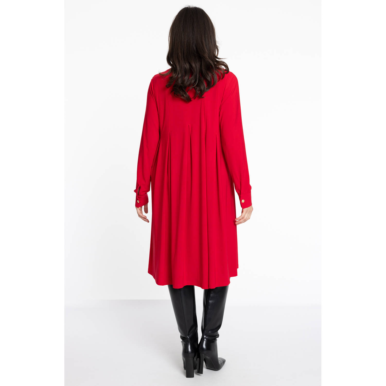 YOEK maxi blousejurk DOLCE rood