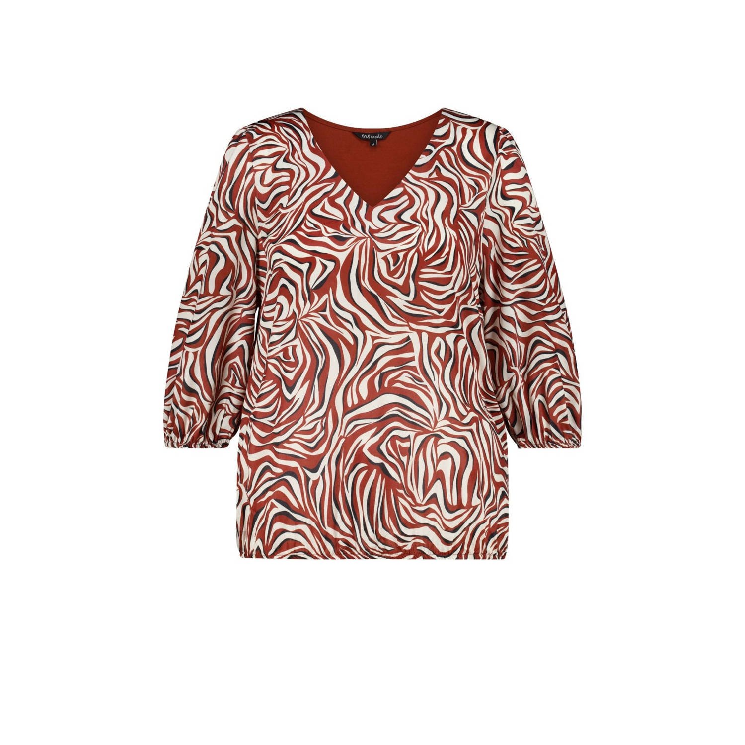 MS Mode top met grafische print rood wit