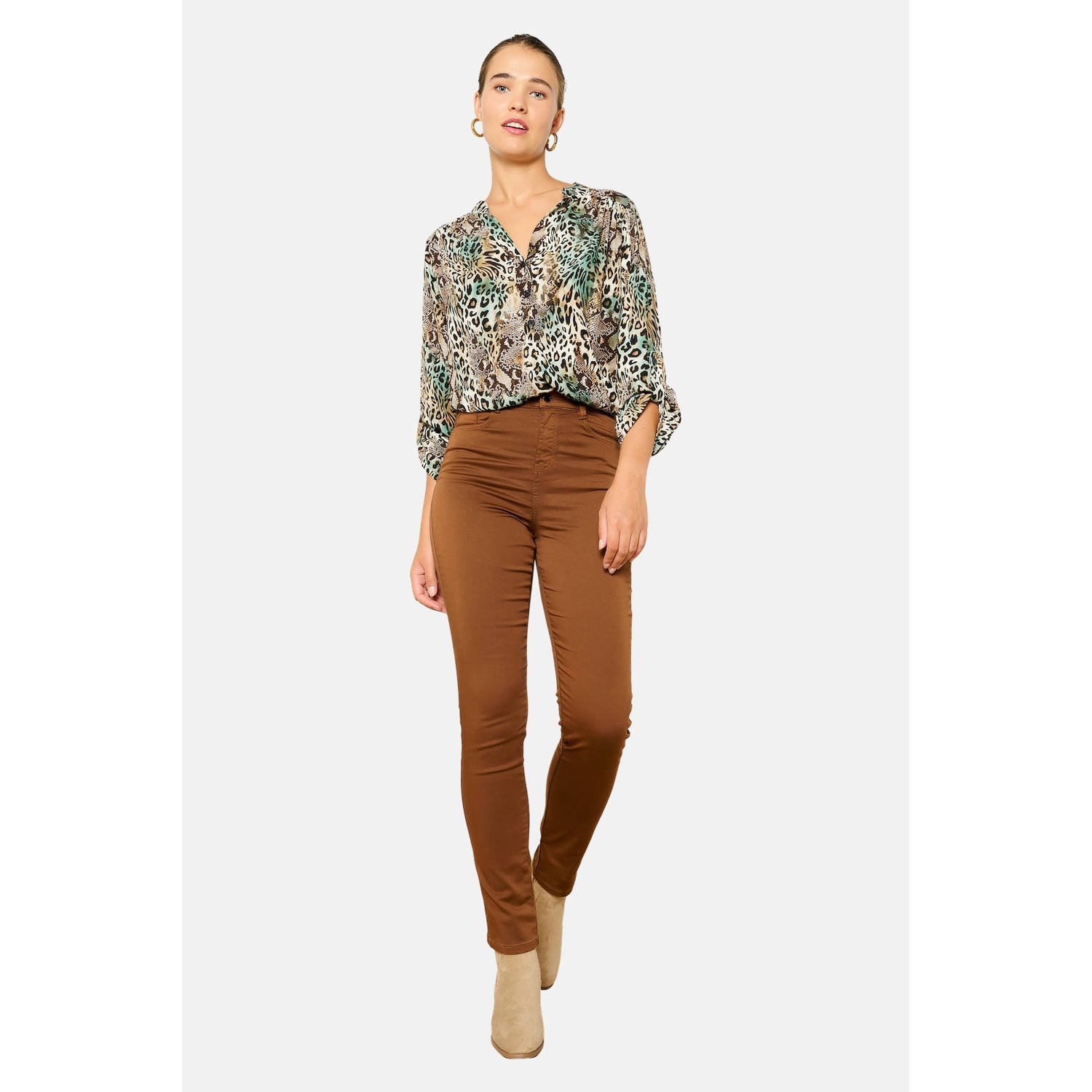 LOLALIZA skinny broek camel cinnamon