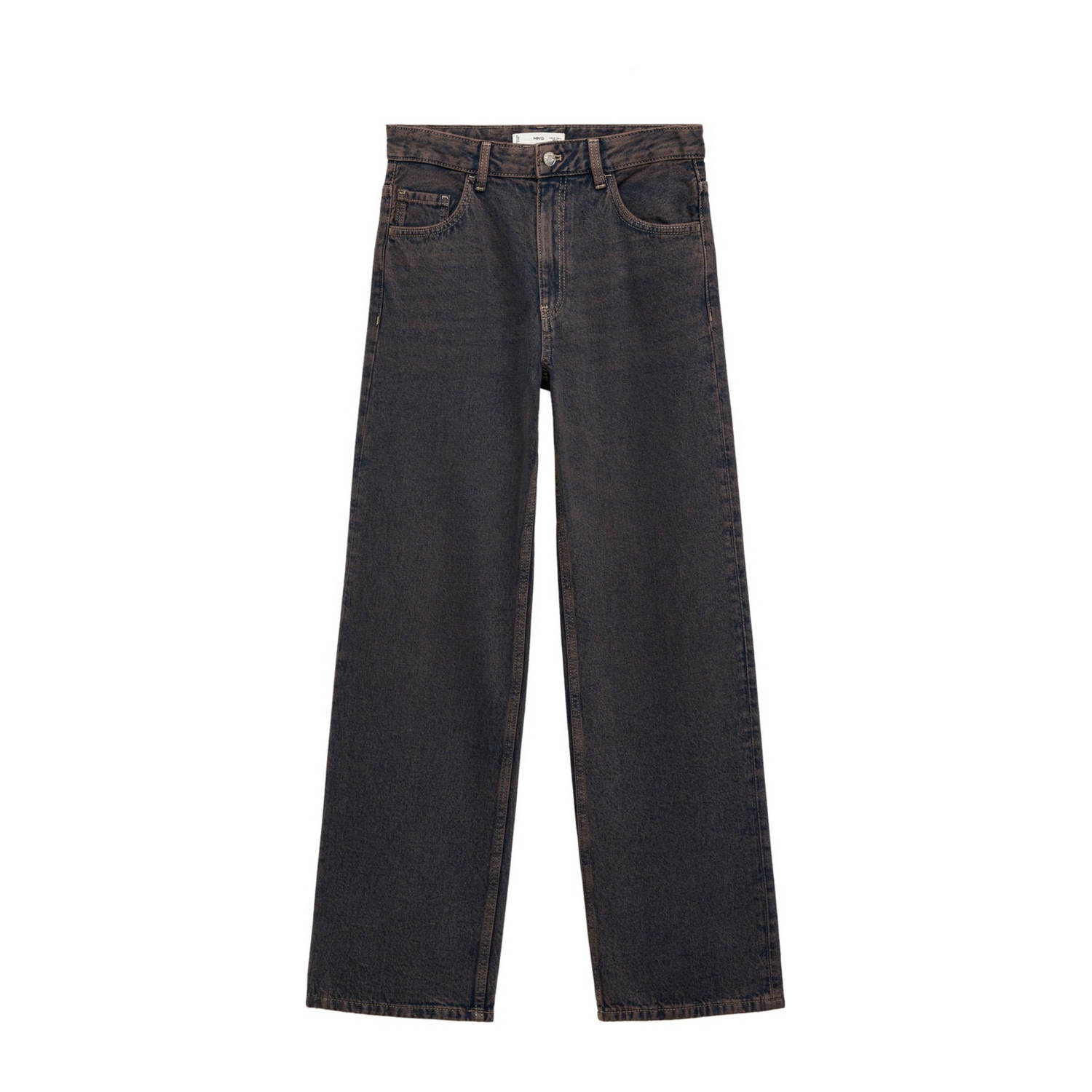 Mango high waist wide leg jeans donkerpaars