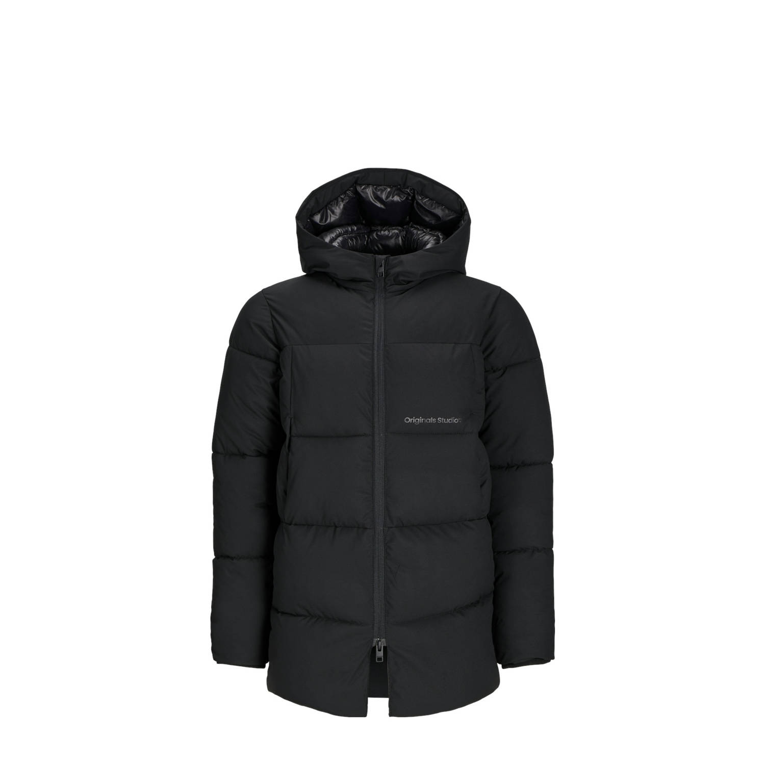JACK & JONES JUNIOR gewatteerde winterjas JORVESTERBRO zwart