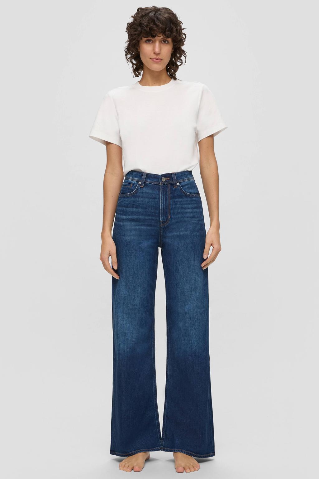 s.Oliver high waist wide leg jeans blue